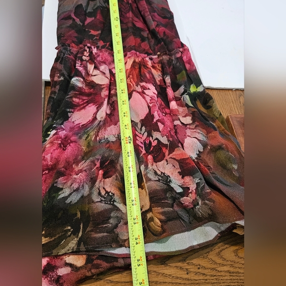Soft Surroundings Natural Romance Maxi Dress Sz L 3/4 Sleeve Ruffle Boho Floral - Picture 10 of 14